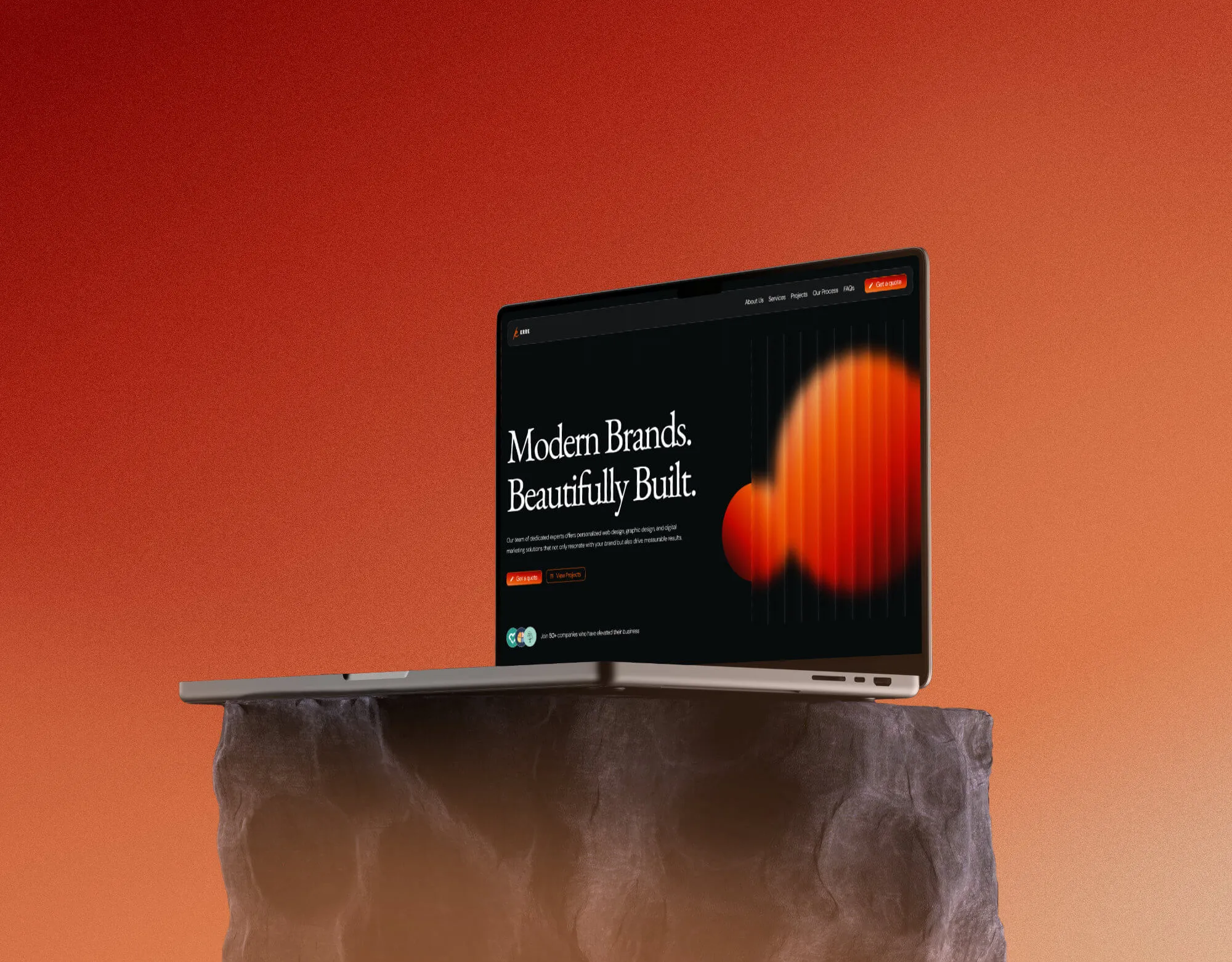 Laptop mockup showing this website's design.