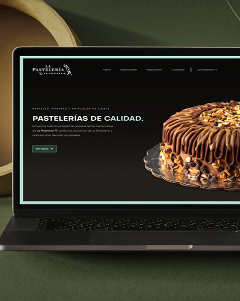 A mockup of the La Pasteleria de La Postreria Website